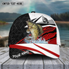 Maxcorners Fishing Red White Pattern Sport Pattern Personalized Name 3D Cap (11 Breeds)