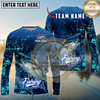 Maxcorners Fishing Dark Water Splash Texture Design Personalized Name, Team Name Long Sleeve Shirt (9 Breeds)