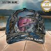 Maxcorners Fishing Blue Camo Water Splash Customized Name 3D Cap