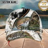 Maxcorners Fishing White Woodland Lake Splash Customized Name 3D Cap