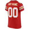 Maxcorners Custom Scarlet White-Gold Mesh Authentic Football Jersey LM2605