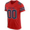 Maxcorners Custom Scarlet Navy-Light Gray Mesh Authentic Football Jersey LM2605