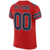 Maxcorners Custom Scarlet Navy-Light Gray Mesh Authentic Football Jersey LM2605