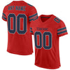 Maxcorners Custom Scarlet Navy-Light Gray Mesh Authentic Football Jersey LM2605