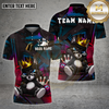 Maxcorners Bowling Shirt – King  Wolf Cartoon Graffiti Style with Pins & Ball – Personalized Name, Team Name 3D Shirt