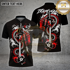 Maxcorners Billiards Shirt Dragon Sword 8 Ball Multioptions Personalized Name, Team Name Unisex 3D Shirt