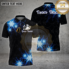 Maxcorners Bowling Shirt Snowflake Cool Winter Holiday Design Multi Options Personalized Name, Team Name 3D Shirt