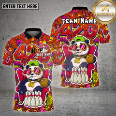 Maxcorners Bowling Graffiti Panda 420 Street Art Multicolor Options Personalized Name, Team Name Unisex 3D Shirt