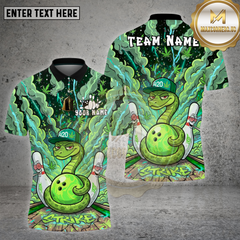 Maxcorners Bowling Snake 420 Strike Smoke Neon Multicolor Options Personalized Name, Team Name Unisex 3D Shirt