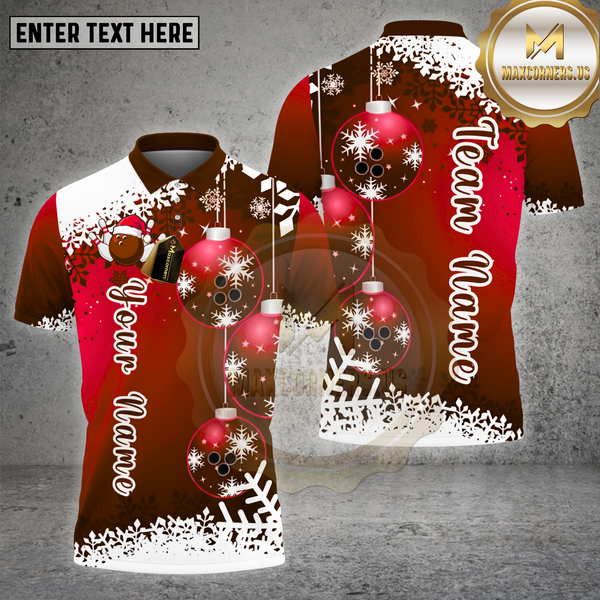Maxcorners Bowling Shirt Ornament Bowling Ball Bauble Christmas Multi Options Personalized Name, Team Name 3D Shirt