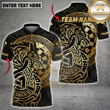 Maxcorners Darts Shirt Gold Celtic Dartboard Multioptions Personalized Name, Team Name Unisex 3D Shirt