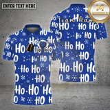 Maxcorners Bowling Shirt HO HO HO Snowflake Pattern Christmas Multi Options Personalized Name, Team Name 3D Shirt
