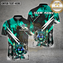 Maxcorners Bowling Fire King Ball Crown Flame Silver Multicolor Options Personalized Name, Team Name Unisex 3D Shirt