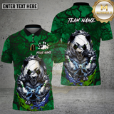 Maxcorners Bowling Shirt Angry Panda Red Black Electric Strike Design Multi Options Personalized Name, Team Name 3D Shirt