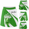 Maxcorners Bowling Lucky Green Strike Personalized 3D Skort, Skirts With Shorts