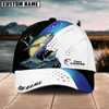 Maxcorners Fishing Blue Camo Sport Pattern Personalized Name 3D Cap (11 Breeds)