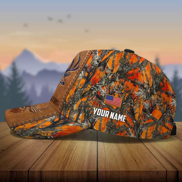 Maxcorners Premium Deer Hunting Personalized Hats 3D Multicolored