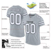 Maxcorners Custom Silver White-Black Mesh Authentic Football Jersey LM2605