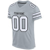 Maxcorners Custom Silver White-Black Mesh Authentic Football Jersey LM2605