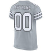 Maxcorners Custom Silver White-Black Mesh Authentic Football Jersey LM2605