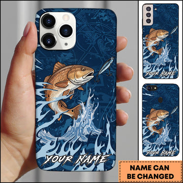 Maxcorners Redfish Fishing Jumping Fish Lure Action Personalized Name Phone Case