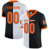 Maxcorners Custom Black Orange-White Split Fashion Football Jersey LM2605