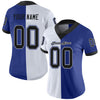 Maxcorners Custom Royal Black-White Split Fashion Football Jersey LM2605