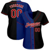 Maxcorners Custom Black Red-Royal Authentic Split Fashion Baseball Jersey LM2605