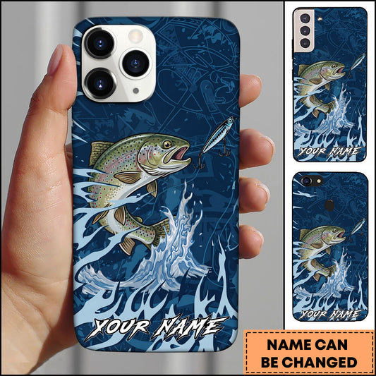 Maxcorners Trout Fishing Jumping Fish Lure Action Personalized Name Phone Case