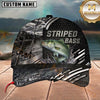 Maxcorners Fishing Black Silver Water Splash Customized Name 3D Cap