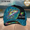 Maxcorners Fishing Neon Rainbow Water Ripple Weekend Hooker Customized Name 3D Cap