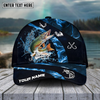 Maxcorners Fishing Blue Smoke Sport Pattern Personalized Name 3D Cap (11 Breeds)