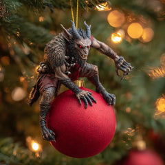Maxcorners Krampus Christmas Ornament Set – Dark Holiday Mischief Collection 2D Flat