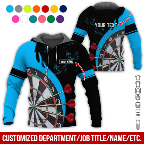 Maxcorners Darts Moss Pattern Personalized Name And Team Name 3D Shirt