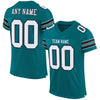 Maxcorners Custom Teal White-Black Mesh Authentic Football Jersey LM2605