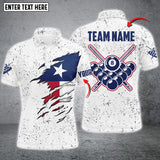 Maxcorners 8 Ball Pool Texas Flag Personalized Name 3D Shirt