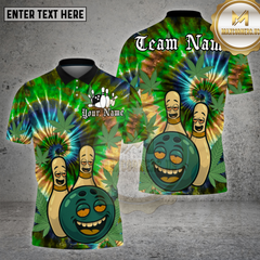 Maxcorners Bowling Shirt Tie Dye Funny Pins Multioptions Personalized Name, Team Name Unisex 3D Shirt (4 Colors)