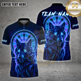 Maxcorners Darts Shirt Neon Wolf Dart Glow Multioptions Personalized Name, Team Name Unisex 3D Shirt (4 Colors)