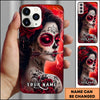 Maxcorners Sugar Skull Woman Gothic Beauty Dart Style Multicolor Options Personalized Name 3D Phonecase