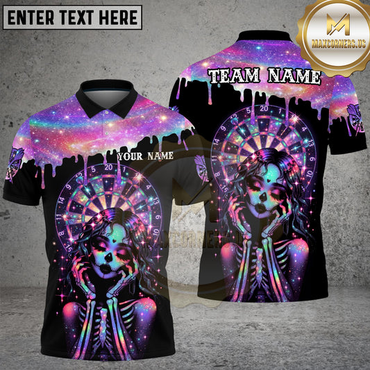 Maxcorners Galaxy Skull Dart Psychedelic Skeleton Dartboard Personalized Shirts (4 Colors)