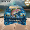 Maxcorners Fishing Ocean Sunset Scene Customized Name 3D Cap