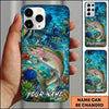 Maxcorners Fishing Vibrant Aqua Coral Reef Customized Name 3D Cap