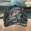 Maxcorners Fishing Blue Camo Water Splash Customized Name 3D Cap