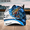 Maxcorners Fishing White Blue Lava Sport American Flag Pattern Sport Pattern Personalized Name 3D Cap (11 Breeds)