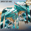 Maxcorners Fishing Scale Pattern Splash Water Personalized Name, Team Name Long Sleeve Shirt (9 Breeds)