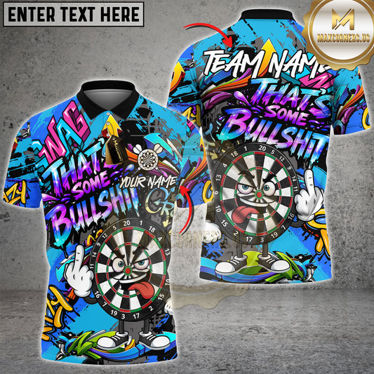 Maxcorners Funny Dartboard Cartoon Graffiti Style Multicolor Options Personalized Name, Team Name 3D Shirt (4 Colors)