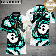 Maxcorners Bowling Shirt Legendary Dragon Strike Multioptions Personalized Name, Team Name Unisex 3D Shirt (4 Colors)