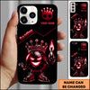 Maxcorners Bowling Phone Case Dark King Bowling Ball Blue Flame Luxury Art Personalized Name Phone Case | Red