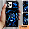 Maxcorners Bowling Phone Case Dark King Bowling Ball Blue Flame Luxury Art Personalized Name Phone Case | Blue