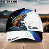 Maxcorners Fishing Blue Camo Sport Pattern Personalized Name 3D Cap (11 Breeds)
